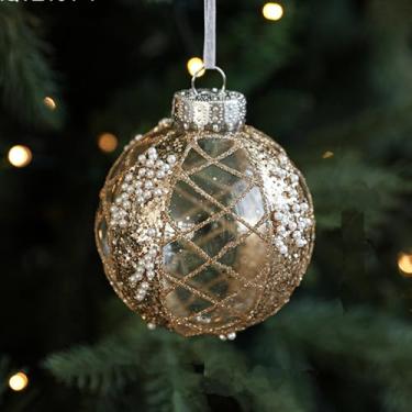 Imagem de Bolas redondas transparentes de plástico vazado para decoração de Natal