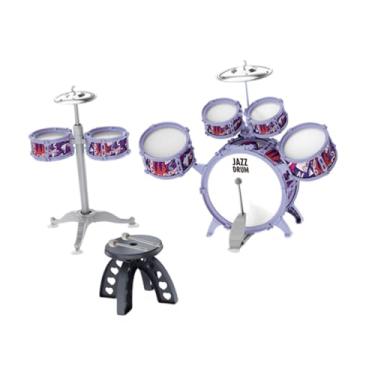 Imagem de Colaxi Conjunto de bateria infantil para música e diversão com tambor e acessórios