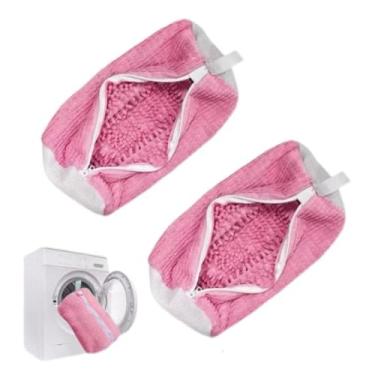 Imagem de Sacos de sapatos de lavanderia para máquina de lavar, 2 peças, saco de lavagem de sapatos, saco de lavanderia para lavadora e secadora, sacos de lavagem de sapatos reutilizáveis para máquina de lavar