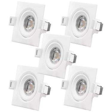 Imagem de Kit 5 Luminária Spot LED Quadrado 7W - 6.500K Bivolt (520,0005) - Noll