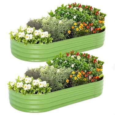 Imagem de AmazStove Cama de jardim elevada galvanizada, caixas de plantio espessas de 10 x 5 x 3 m ao ar livre, canteiros elevados para jardinagem, fácil montagem, grande canteiro de jardim para vegetais