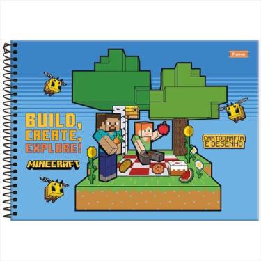 Imagem de Caderno de desenho Foroni minecraft 275x200mm 80 folhas