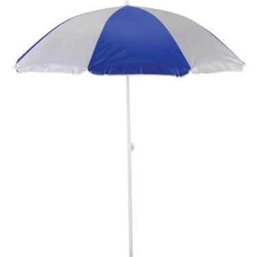 Imagem de Guarda-Sol de Praia Gigante 1,80m, Azul e Branco, Proteção UV, para Praia, Piscina e Pesca