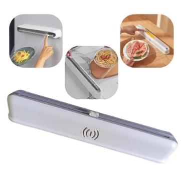 Imagem de Suporte Papel Filme Cortador Plastico Aluminio Porta Rolo