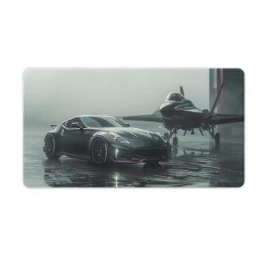 Imagem de FoRes Tapete de mouse JDM Car 370z Fighter Cool Large Gaming Base de borracha antiderrapante Tapete de mesa para laptop, acessórios de computador, suprimentos para escritório, casa, 40 x 75 cm
