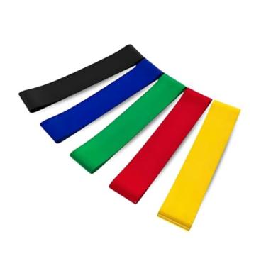Imagem de Kit 5 Faixas Elástica Mini Band de Resistência para Yoga Pilates Academia Treino