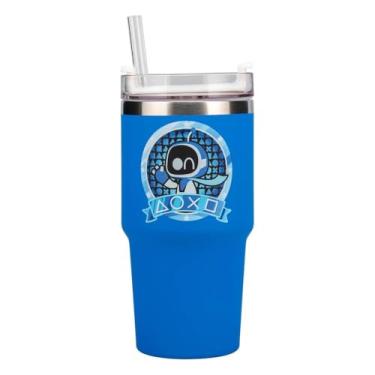 Imagem de Astro Bot Gamer Cup 600 ml (567.0 g) copo de viagem isolado com tampa multivias e acabamento suave ao toque, mantém bebidas quentes ou frias, garrafa de água reutilizável para jogadores e viagens |