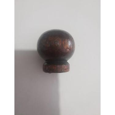Imagem de Puxador Madeira 1 furo Bola Grande - Comercial Analux, Nogueira