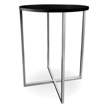 Imagem de Mesa De Canto Alta Gana - Prata/Preto - Genus Móveis, Prateado