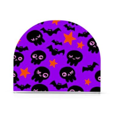 Imagem de Wassud Porta-guardanapos de acrílico com caveiras caprichosas, dispensador de guardanapos de papel moderno em forma de U para mesa, cozinha, sala de jantar, bancada 1 peça (comporta 50-60 guardanapos)