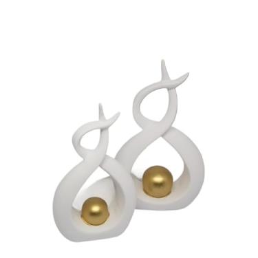 Imagem de Enfeite Rack Sala Estante Aparador Mesa Decoração Casa Escritorio Recepção Clinica Cerâmica Fosco(Branco)