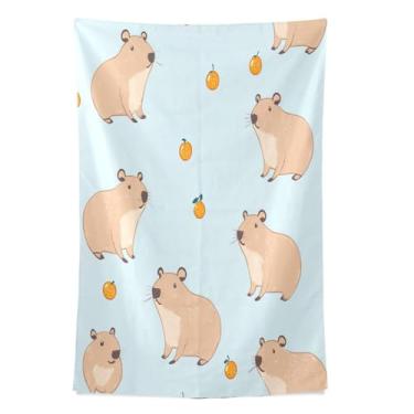 Imagem de STAYTOP Tapeçaria bonita capivara tapeçaria de parede para decoração de casa decoração de dormitório sala de estar quarto tapete de parede (60×40in)