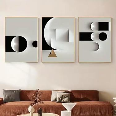 Imagem de 3 peças arte geométrica abstrata sofá verde 20 x 30 cm arte de parede presente para casa moderna, escritório, sala de estar, decoração de quarto, pôster de tela sem moldura presente de arte de parede