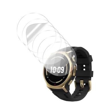 Imagem de WUNIAK [Pacote com 6] Protetor de tela para relógio inteligente Amazfit T-Rex 3 Pro 44 mm para ambientes externos, película TPU transparente antibolhas de grau militar, compatível com capas.
