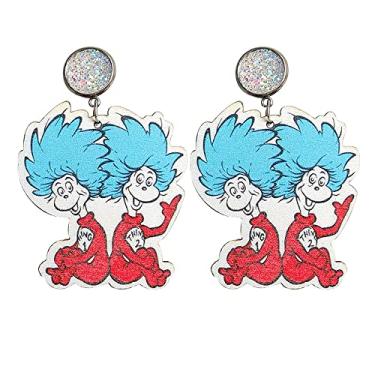 Imagem de Brincos de madeira engraçados empilháveis com pingente de lápis, pilha de livros para mulheres, meninas, professores de bibliotecário clássico, estudante, formatura, volta às aulas, joias, Madeira, madeira