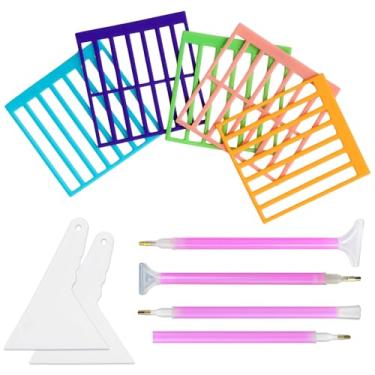 Imagem de Régua de pintura de diamante, kit de acessórios de pintura de diamante de 11 peças com, ferramentas de plástico para arte de diamante