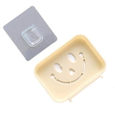 Imagem de AYNEFY Porta -sabão Montado na Parede, Orifício de Drenagem de Rosto Sorridente, Nova e, Design de Quadro de Drenagem Inferior, Uso Versátil, Opções de Cores Variadas, Rosa, Azul, Bege, (Bege)