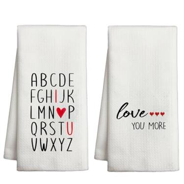 Imagem de Conjunto de 2 toalhas de cozinha engraçadas para o dia dos namorados, para mulheres, casamento, inauguração, aniversário, prato, para cozinha, banheiro, decoração de casa, reutilizável, fofo, toalha
