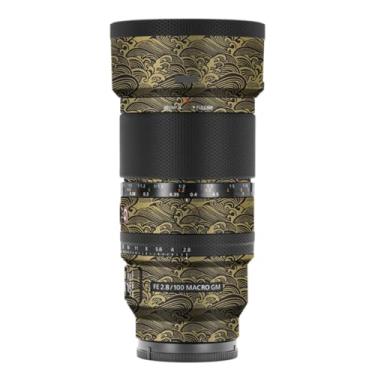 Imagem de 100 2.8 Câmera Macro Lens Skin Vinil Wrap Película Adesiva para Sony FE 100 mm F2.8 Macro GM OSS Protector Decalques Acessórios FE 2.8/100 (Wave Gold, para Sony FE 100 mm F2.8 Macro GM OSS)
