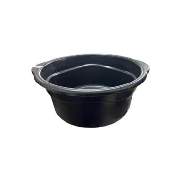 Imagem de Bacia Redonda Plástica, 25 Litros, Preta, Polipropileno, 45cm Diâmetro x 20cm Altura, Uso Doméstico e Comercial