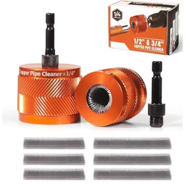 Imagem de Garosa Limpador de Tubos de Cobre de Metal, Escova Rosqueada de Liga de Alumínio de Aço Inoxidável Com Haste Sextavada para Limpeza de Broca Elétrica, Pintura de Ferrugem Em Tubos de