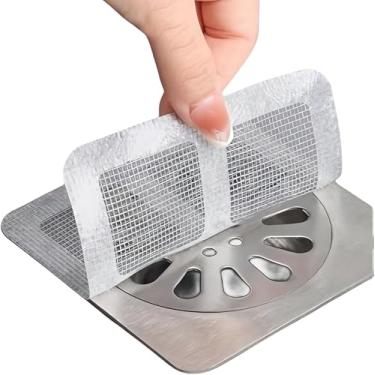 Imagem de 5 peças de capa de ralo de chuveiro descartável, capa de ralo de chuveiro, coletor de cabelo, adesivos de malha, banheiro, lavanderia, banheira, cozinha, pia, para cabelos humanos e animais de