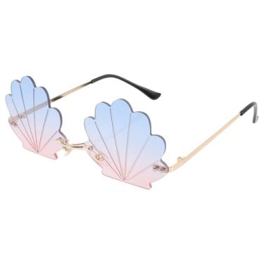 Imagem de Toyvian Óculos de Sol Sem Aro Em Formato de Concha, Óculos Divertidos Em Formato de Onda Com Concha Irregular - Adereço Fotográfico para Adultos Em Festas, Festivais Na Praia E Eventos Rave.