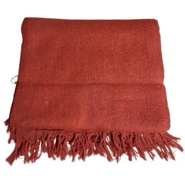Imagem de Manta extragrande 210 x 120 cm 100% algodão puro Adequada para sofás ou camas, combinando funcionalidade protetora com um elegante apelo decorativo. (Terracota)