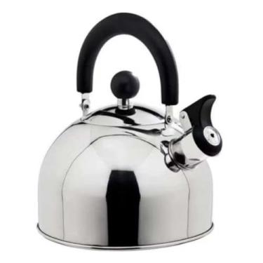 Imagem de Chaleira Inox com Apito Ferve Rápido Fogão Gás Indução Elétrico 3 Cores，Perfeita para o Dia a Dia Brasileiro e Encontros com Amigos, Não Perde Tempo na Preparação(INOX)