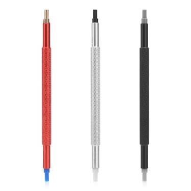 Imagem de 3 peças de ferramentas de ajuste manual de relógio, prensas manuais de aço inoxidável, conjunto de encaixe de empurrador, extremidade de plástico, relógio de pulso para reparo de pinos, vários