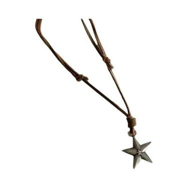 Imagem de Colar Unissex Vintage Com Pingente De Pentagrama Ajustável Em material