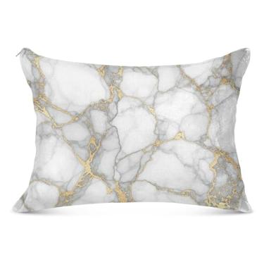 Imagem de Fronha decorativa cinza e branca estética com zíper king queen tamanho padrão fronha de cama confortável decoração de casa, tamanho king, 50,8 cm x 101,6 cm