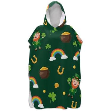 Imagem de Joisal Roupão de mudança de poncho de surfe para adultos toalhas de banho com capuz de secagem rápida desenhos animados duendes homens mulheres poncho com capuz