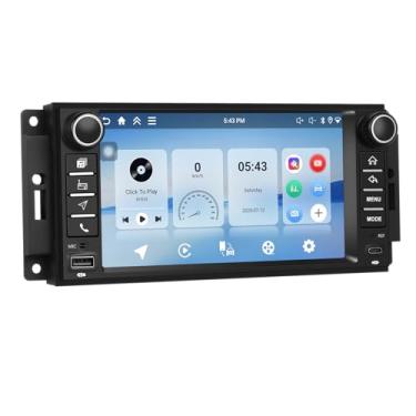 Imagem de Rádio estéreo 4 núcleos 4G + 128G Android 15 para Jeep Wrangler JK 2007-2018/Jeep Grand Cherokee/Commander/Compass, para Dodge Ram/Challenger (2009-2011) Carplay sem fio Android Auto GPS WiFi