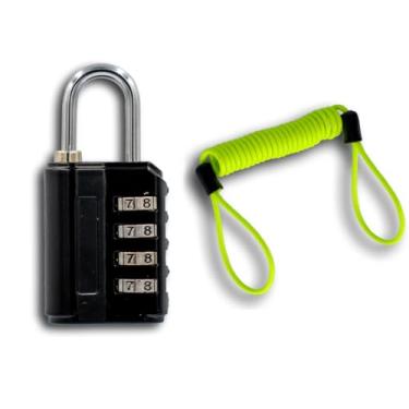 Imagem de Cadeado de combinação de 4 dígitos com cabo flexível