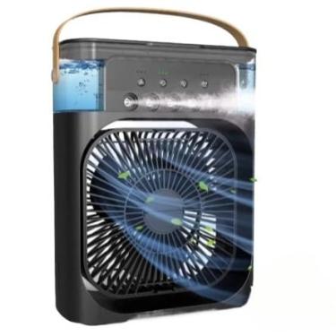 Imagem de Ventilador RecarregáVel PortáTil Com Ar Condicionado, Humidificador E Luz Led(FS-5K-Preto)