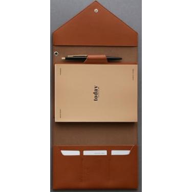 Imagem de Organizador de agenda recarregável A6 com fecho de pressão, diário semanal mensal sem data, capa compacta para notebook com bolsos para cartões e porta-canetas, diário de viagem para uso diário no