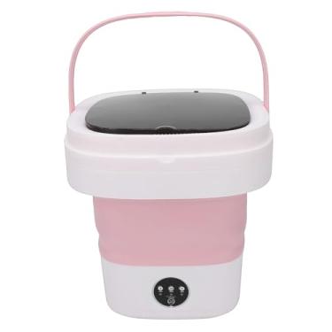 Imagem de ZJchao Máquina de Lavar Dobrável Mini Lavadora Portátil Com Motor Sem Escova 3 Modos de Limpeza para Roupas íntimas, Meias, Toalhas, Capacidade 14L, Rosa, Leve, Design Compacto para