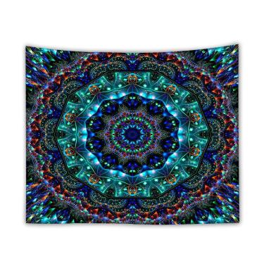 Imagem de Microtecido de parede de flores de tapeçaria Mandala 150x150cm