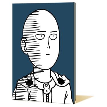 Imagem de Pintura de parede em tela One Punch Man Saitama Anime 40x60cm