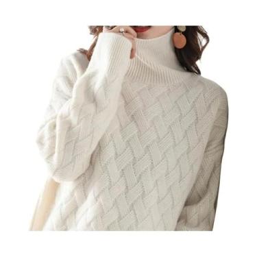 Imagem de Suéter Feminino De Cashmere Solto Oversize Para Inverno Casual Chic Pu