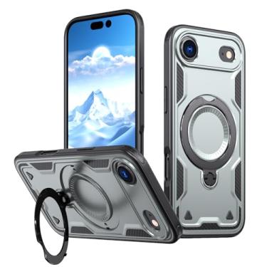 Imagem de SORAKA Capa para iPhone Air com suporte compatível com MagSafe chapa de ferro Capa resistente que absorve choques Proteção contra quedas de nível militar