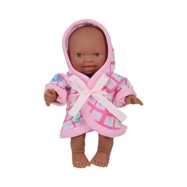Imagem de Boneca Bebê Reborn Africana Negra De 12cm Com Pijama, Brinquedo De Vin