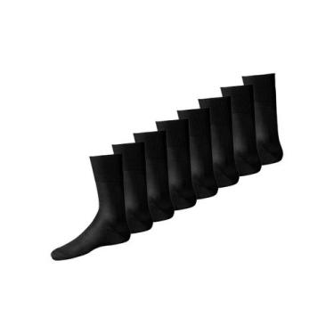 Imagem de Kit com 8 Pares de Meias Social Lupo 1100-011/049, Preto, 37-44