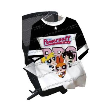 Imagem de Camiseta Masculina plus Size De Manga Curta Com Estampa 3D Powerpuff G