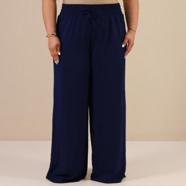 Imagem de Calça Feminina Pantalona Plus Size Tecido Duna Elástico Na Cintura Alt