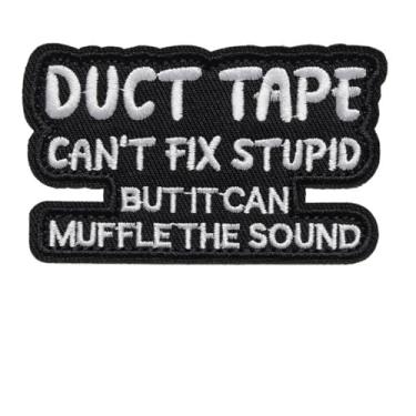 Imagem de OFC-P Fita adesiva não pode consertar estúpido. Mas pode abafar o patch de som, adesivos militares táticos bordados meme engraçados - Fecho de gancho e laço