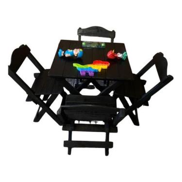 Imagem de Conjunto Mesa Mesinha E 4 Cadeiras Teen Infantil Madeira - Genérica, P