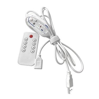 Imagem de Kit de Acessórios para Ventilador Teto USB 5V com Timer e Conjunto Controle Remoto Barraca Camping Dormitório Casa Cama Resfriador Ar