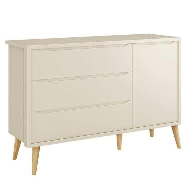 Imagem de Cômoda Infantil Theo 1 Porta Areia com Pés Madeira Natural - Reller